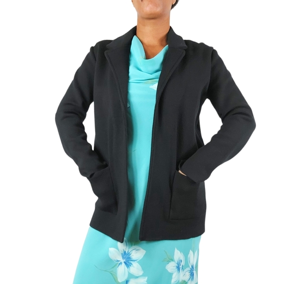 Magaschoni Black Cotton Blend Cardigan - Picture 2 of 9